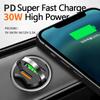 100W Dual Ports Mini USB Car Charger Super Fast Charging Aluminum Alloy Phone Charge Adapter Cigarette Socket Lighter 12-24V