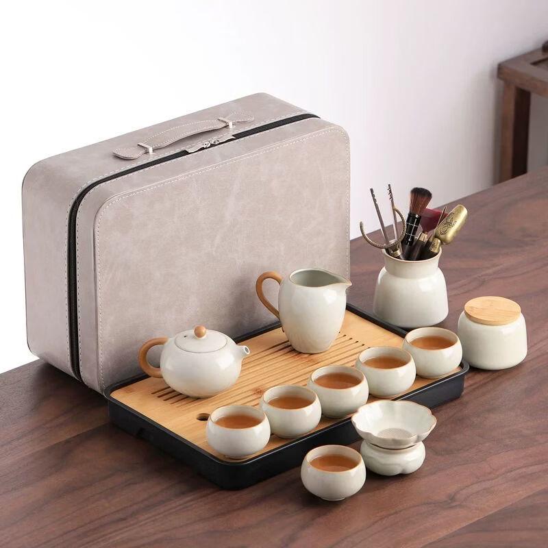 Anmu Ru Kiln Ceramic Portable Travel Tea Set