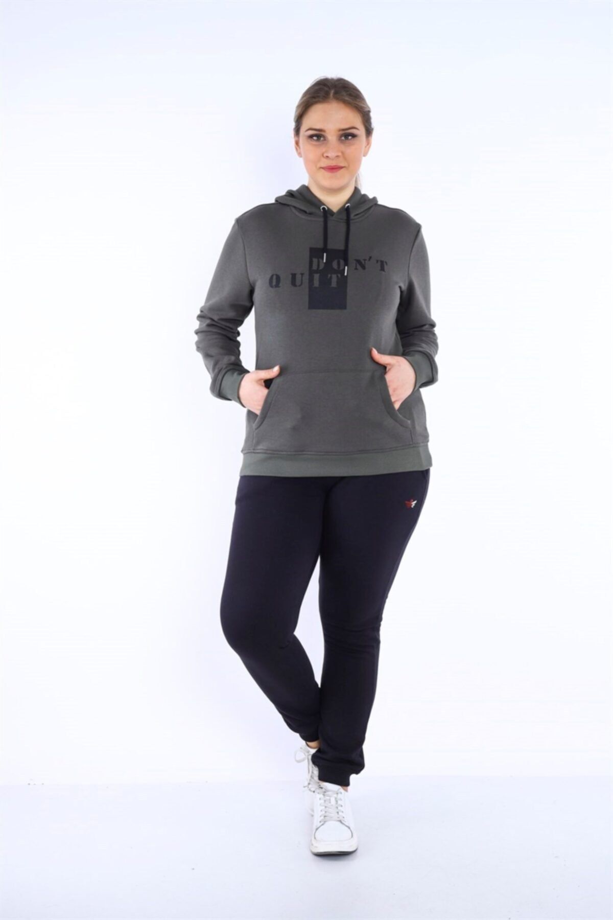 

Women s Style Big Size Sweatshirt Hooded Text Printed Sweatshirt L