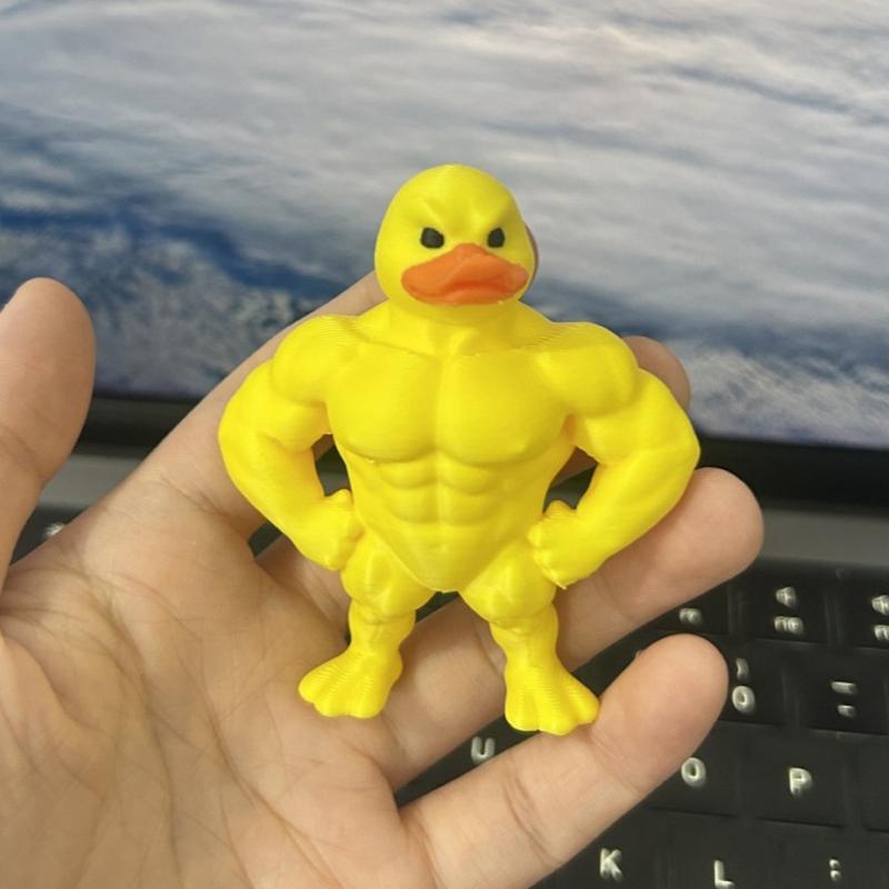 3D Funny Muscles Duck Fun Birthday Gift Office Living Room Decoration Ornament 3D Printed Crafts Angry Duck Gift
