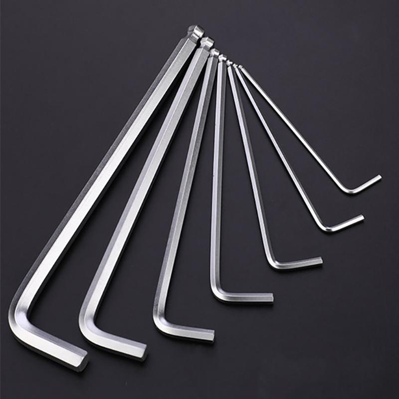 1.5-2-2.5-3-4-5-6-8-10-20Mm Professional Allen Wrench L Shaped Round Head Hexagonal Keys L-Type Repair Tools Hand Tool