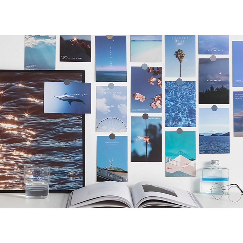 IndieK Blue Sky Interior Emotional Postcard Set of 30 + 48 Stickers