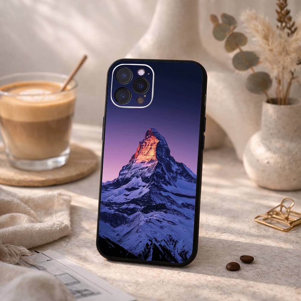 Z-Zermatt Matterhorn S-Swiss Mountain Phone Case For iPhone17,16,15,14,13,12Plus,Pro Max,XS,5G Soft Silicone Black Cover