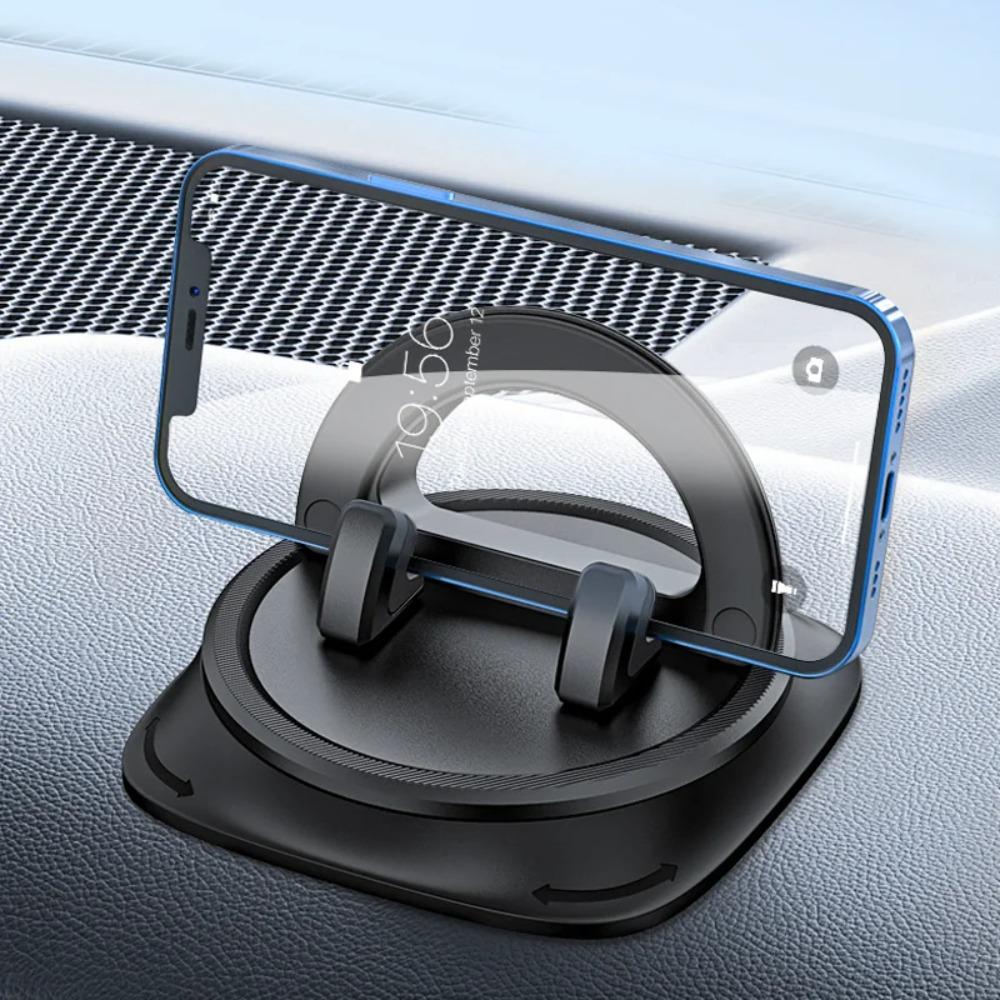 

Держатель для телефона в автомобиль на приборную панель, вращение 360°, универсальное крепление для телефона в автомобиль с нескользящим силиконом, инструменты для замены для смартфона чёрный