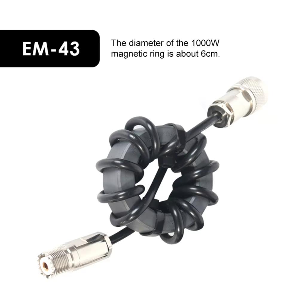 Shortwave Choke Coil Magnetic Ring EM-25 EM-43 HF Radio Accessory 200W 1000W Noise Suppression Electromagnetic Interference