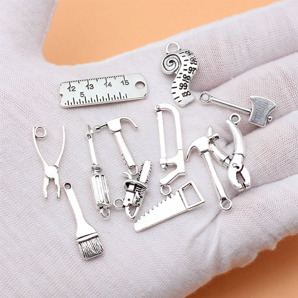 Charms Schlüsselschloss Werkzeug Gemischtes Set Anhänger Vintage Schmuckzubehör QC076