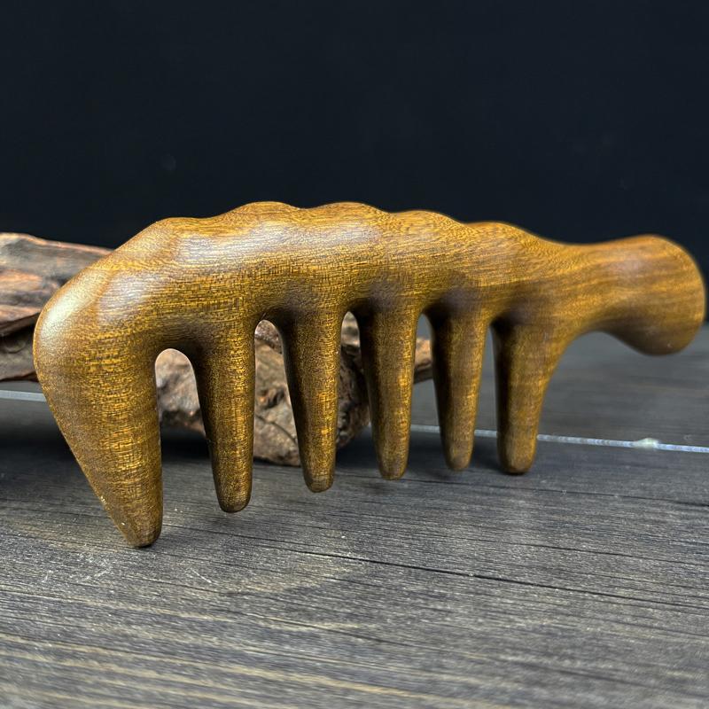 Handmade Natural Sandalwood Wide Tooth Comb Head Scalp Massage No Static Detangling Wooden Hair Combs For Men Women