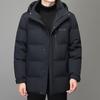 Men's 2024 Winter Dad's Mid-Length Thickened White Duck Down Jacket for Middle-Aged and Elderly