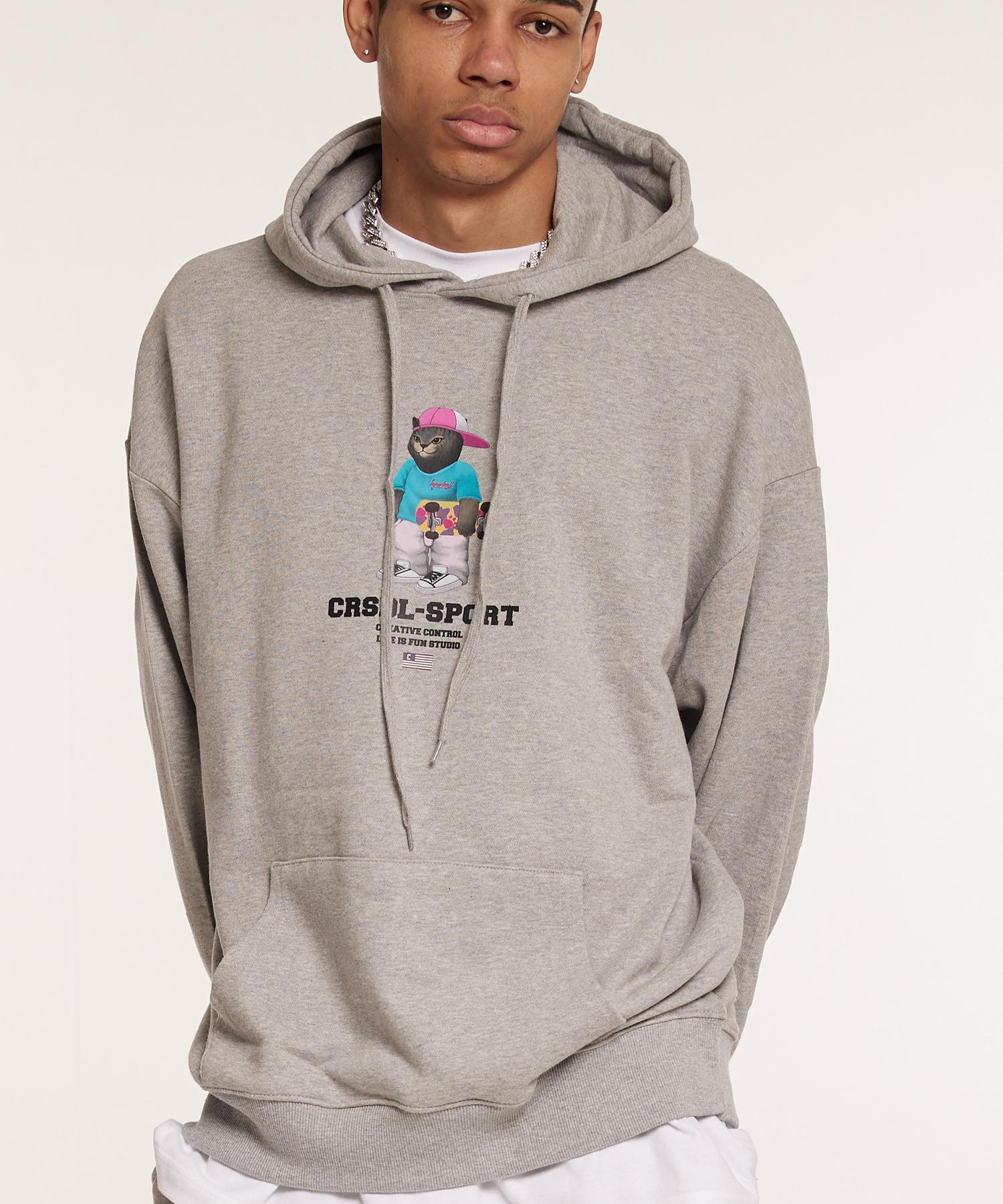 Cream Soda Lab Crsdel Sports Gray Hoodie Gray L
