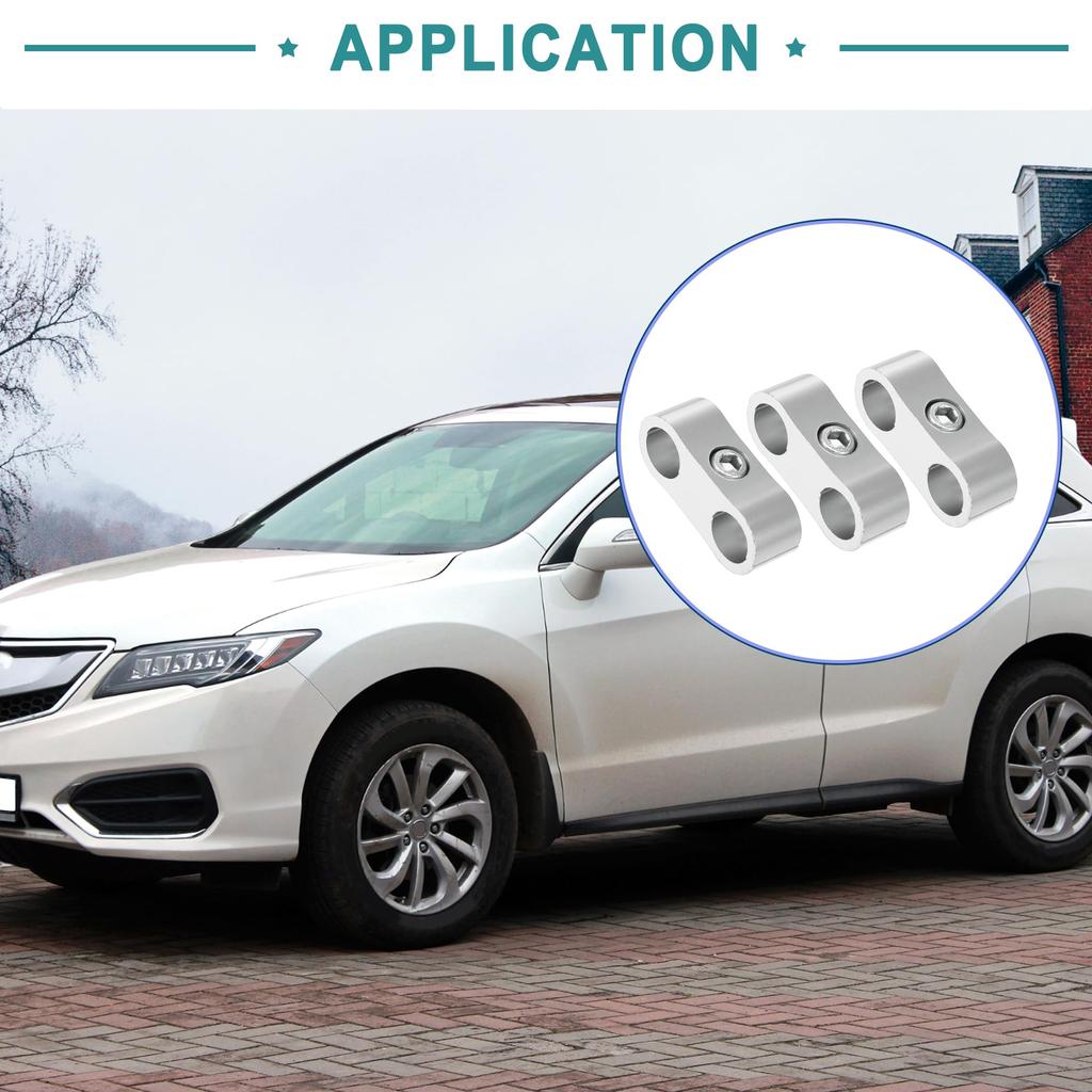 ACROPIX AN4 Hose Separator Clamp Car Accessories Silver Tone - Pack of 3