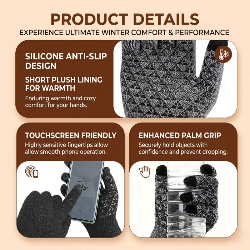 USB Electric Heating Gloves Anti Slip Five Finger Back Hand Warm Thickened Charging Constant Temperature for Outdoor Cycling