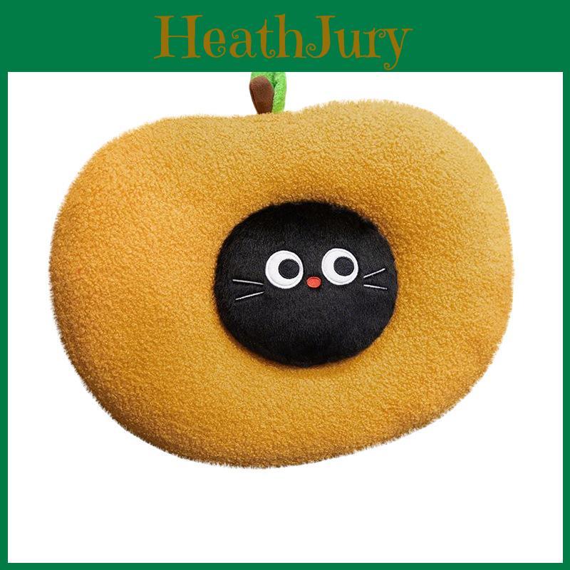 Apple Cat Plush Pillow Cartoon Soft Short Pile Dreamy Throw Pillow For Kids And Teens