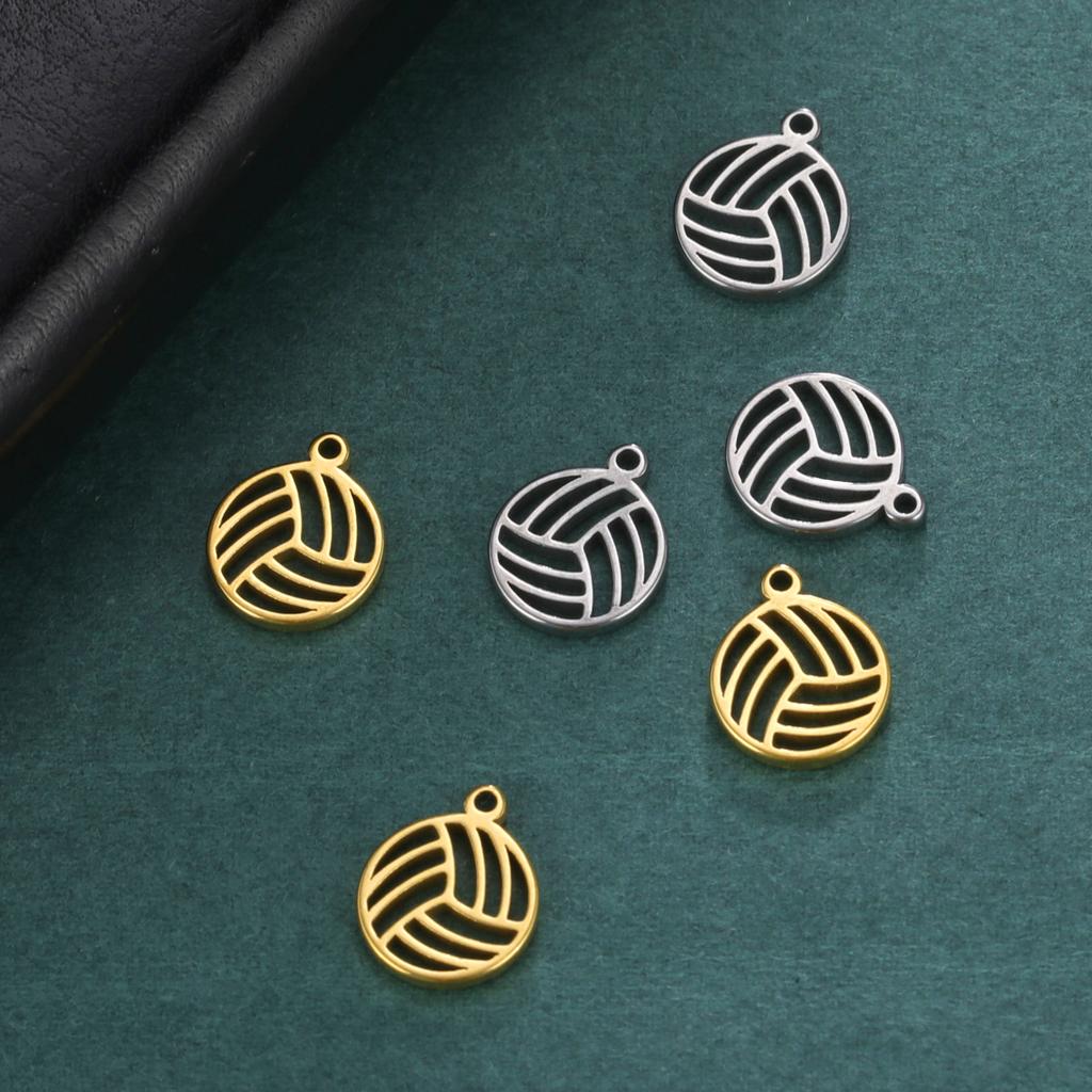 Teamer 10pcs Charms for Jewelry Making DIY Jewelry Accessories Stainless Steel Heart Ball Pendant for Bracelet Necklace Earrings