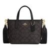 City 15 Brand Logo Removable Shoulder Strap Artificial Leather Tote Bag Shopping Bag Handbag Mini Women's Black