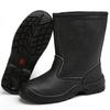 Herrenmode Stahlkappen Arbeitssicherheitsschuhe Slipper Weichleder Schweißschuhe Arbeitssicherheit Hoch Stiefel Schutzschuhe