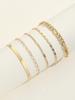 Ladies Gold Layered Bracelet Cuban Chain Anklet Chain Snake Bone Chain Tennis Chain Summer Beach Bracelet Set
