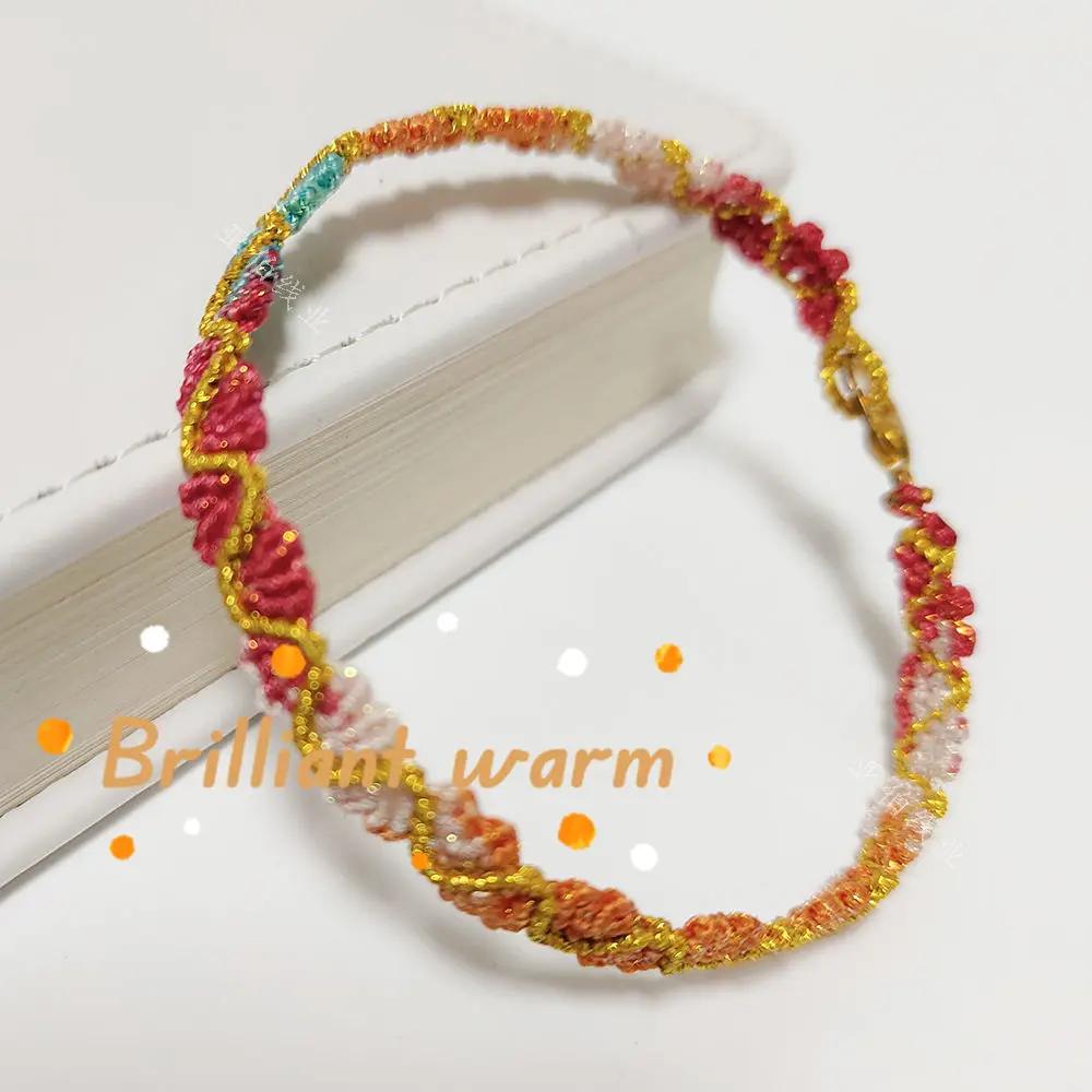 180 Meter/0,6 mm Regenbogenfarbenes Nähgarn, Farbverlauf Baumwollfaden für Armband, geflochtener Faden, Schmuckherstellung, Handarbeit