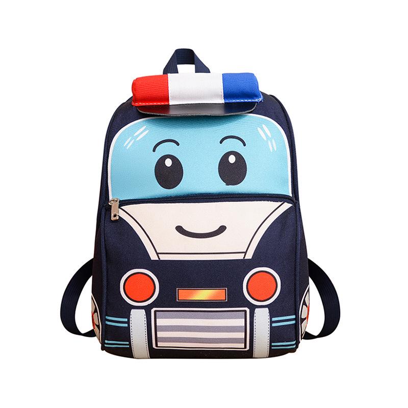 

Korean Style Kids Police Car Backpack - Trendy, Dual-Shoulder Design for Boys & Girls, Perfect for Kindergarten & Snacks