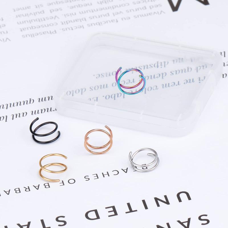 Stainless Steel Double Helix Nose Hoop Ring for Women Creativity Pircing Nariz Tragus Cartilage Ear Piercing Unisex Gift