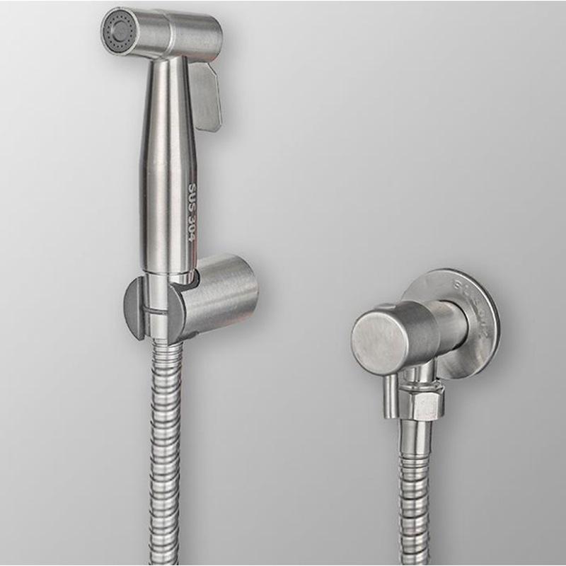 304 Stainless Steel Matte Black Bidet Spray Gun Toilet Set - Silent Companion