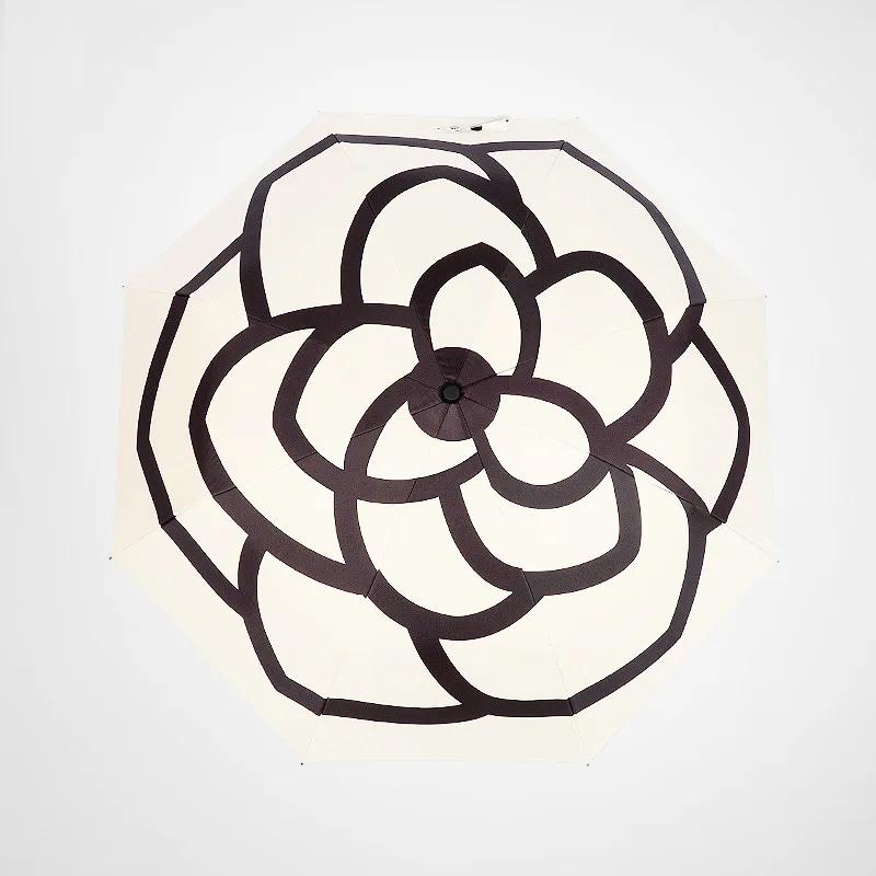 Fransk Kamelia Liten Duftende Vind Vinyl UV Paraply Jenter Høyt Utseendenivå Solparaply Enkel Følelse Lett Luksus