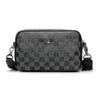 Herren Karo Leder Umhängetasche Messenger Bag