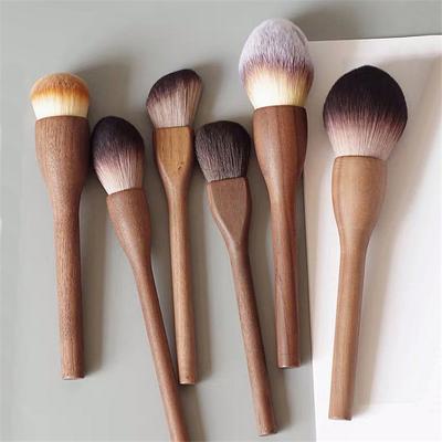 1 Stücke Vintage Holzgriff Make-Up Pinsel Lose Puderpinsel Rouge Foundation Konturpinsel Super Weich