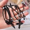 Cool Gothic Black Cross Pendant Necklace for Women Men Love Heart Leather Rope Necklaces Streetwear Hip Hop Punk Jewelry Gifts