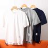 Short-Sleeved T-Shirt with Back Webbing, Unisex Couple Style, Summer Fashion Trendy Brand, Knitted Casual Round-Neck Versatile Top