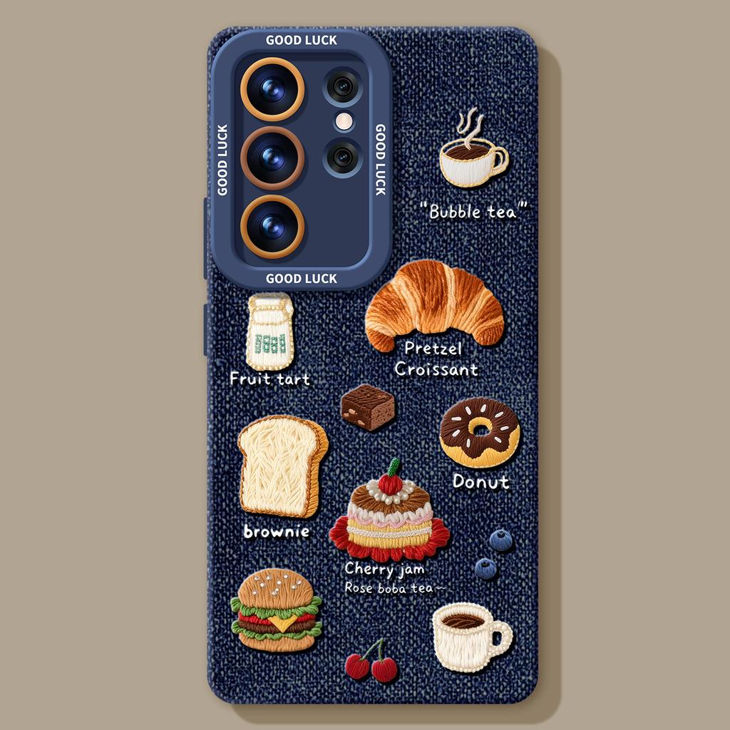 Denim Brot Handyhülle ist geeignet für Samsung GalaxyS26 Silikon S25 + Lanyard S24ultra neues S22 Set