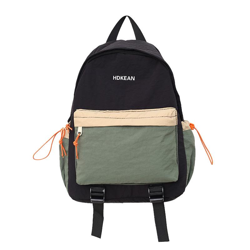 Lightweight Commuter Backpack College Style Large Capacity Schoolbag Women's Contrast Color Backpack