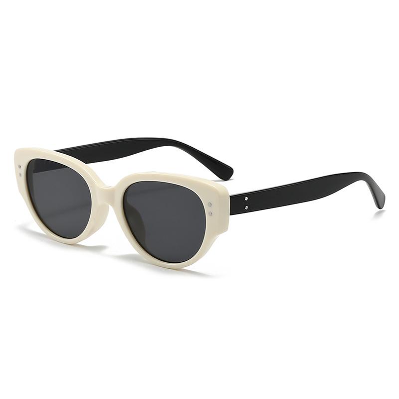 

Ретро Солнцезащитные очки «кошачий глаз» в черно-белой оправе для женщин с защитой от УФ-лучей - Модный европейский и американский стиль Non-Polarized