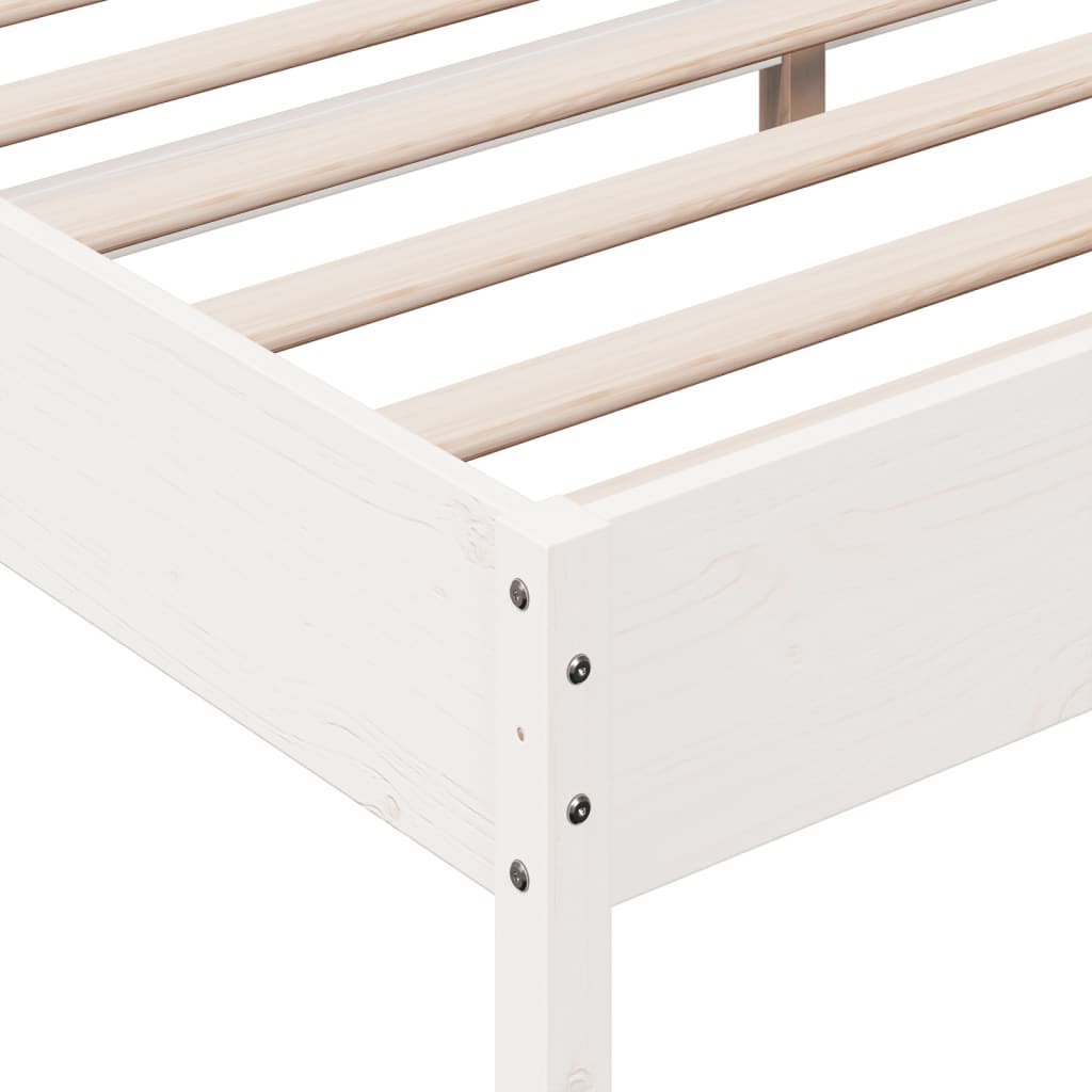 Vidaxl Bed Without Mattress, White, 200X200 Cm, Solid Pine Wood