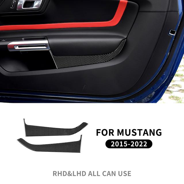 

Наклейка AIRSPEED для Ford Mustang 2015-2022 RHD LHD передняя и задняя дверь автомобиля из настоящего углеродного волокна, аксессуары для внутренней отделки A