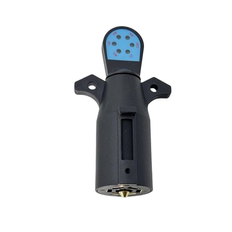 Tester di segnale per rimorchio RV a 7 pin per trattore, camion, furgone, Tester per spina di rimorchio a 7 vie per diagnosi, Spina con pin adattatore rotondo