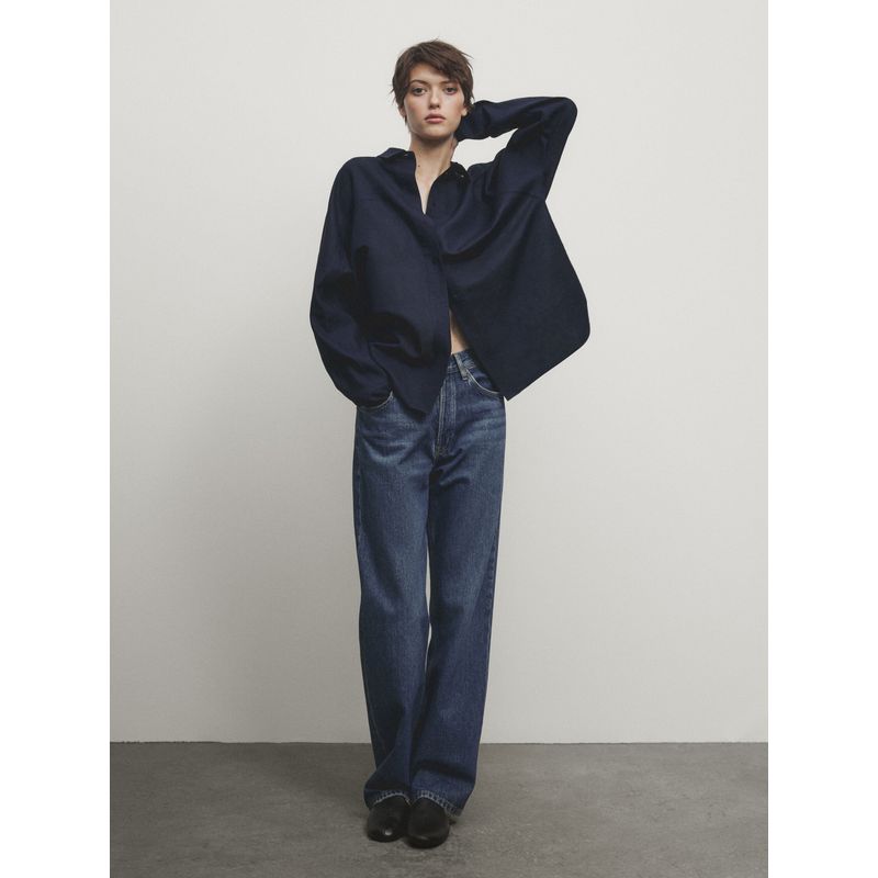 MD Women's Clothing French Style Temperament Commute Leisure Style Elegance Tops Lapel Long Linen Sleeves Shirt 05153948400