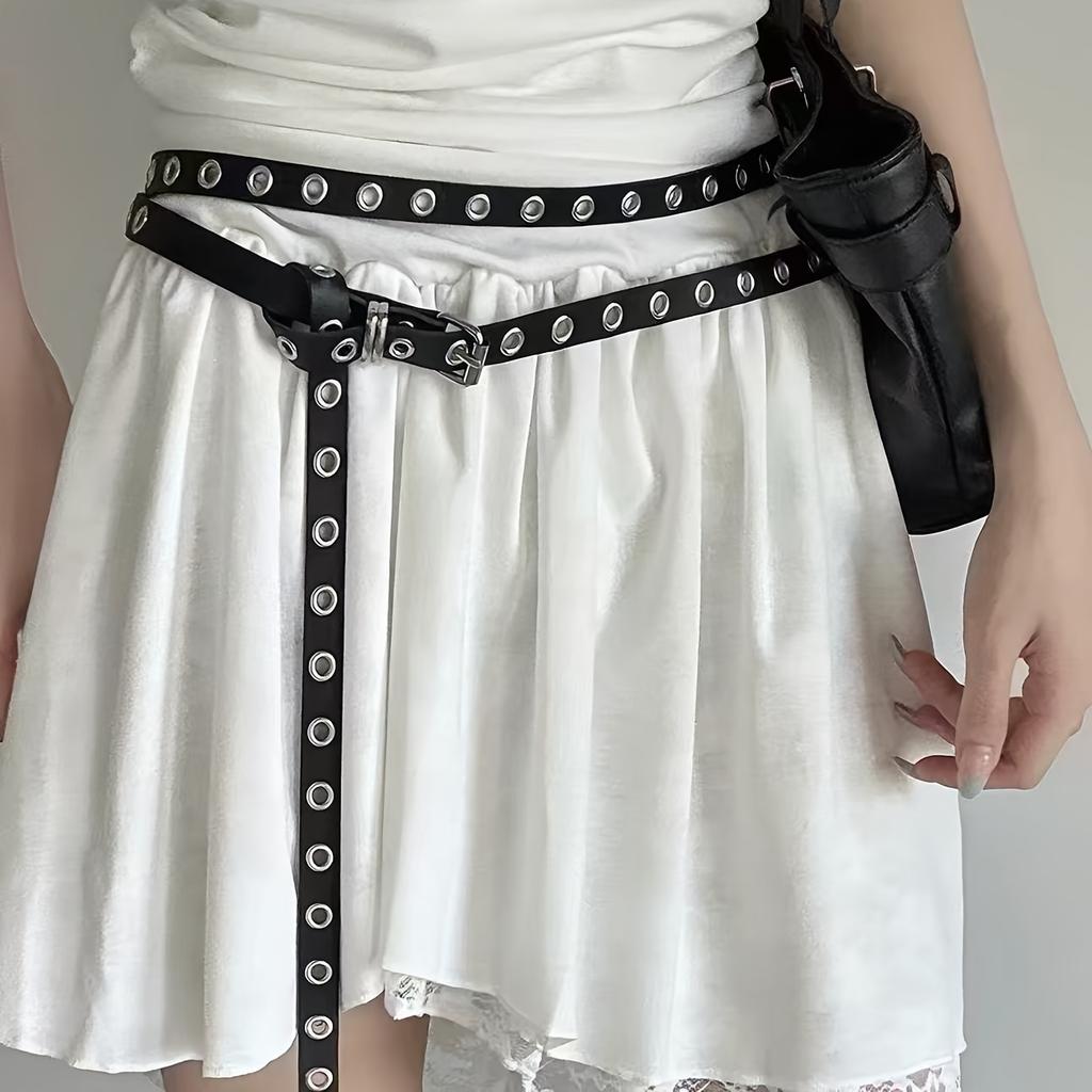 1 pièce Ceinture Fine Polyvalente à Rivets pour Femme