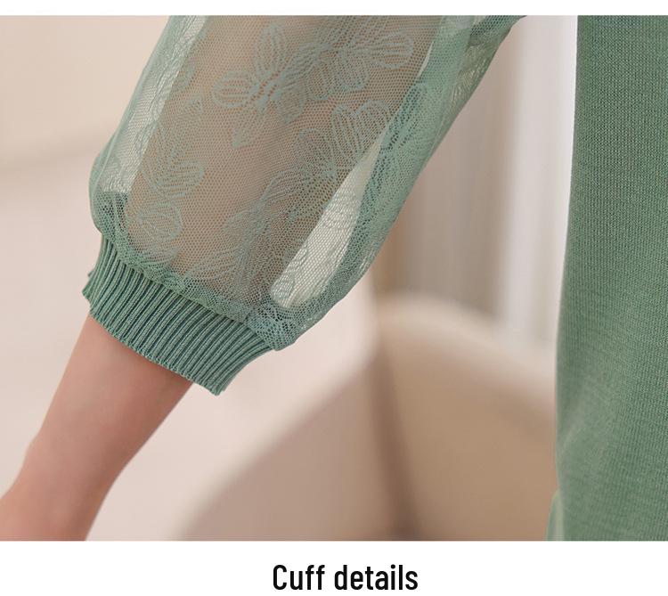 Mom's Spring Gauze Knit Top - Breathable Seven-Sleeve T-Shirt for Middle-Aged and Elderly Women