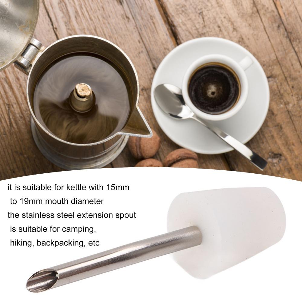 

Stainless Steel, Silicone Kettle Spout Extension Easy Pouring Water Kettles Spout Camping белый