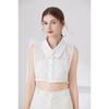 Korean Lapel Button Fake Collar for Women's Shirt Detachable Collar White False Collar Top For Women Sweater Decor