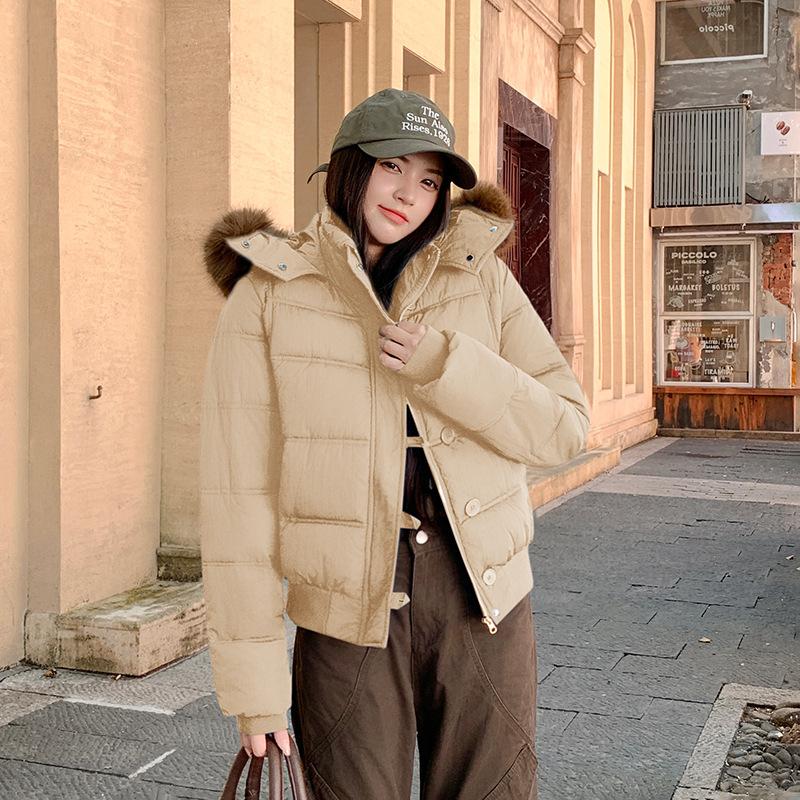 Women's cotton-padded clothes 2025 winter new thickened short Korean version loose warm cotton-padded clothes small splicing cotton-padded jacket