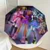 1pc Monster High Ghoulfriends Pattern Small Travel Compact Windproof Umbrella, Automatic Folding Umbrella, Automatic Open/Close ,Gift