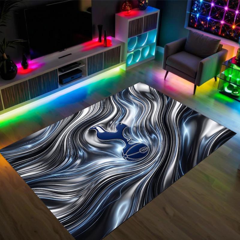 Tappeto in velluto di cristallo con design Tottenham Hotspur Accogliente Non?Tappeto Stampato Antiscivolo per Camera da Letto Soggiorno Ingresso