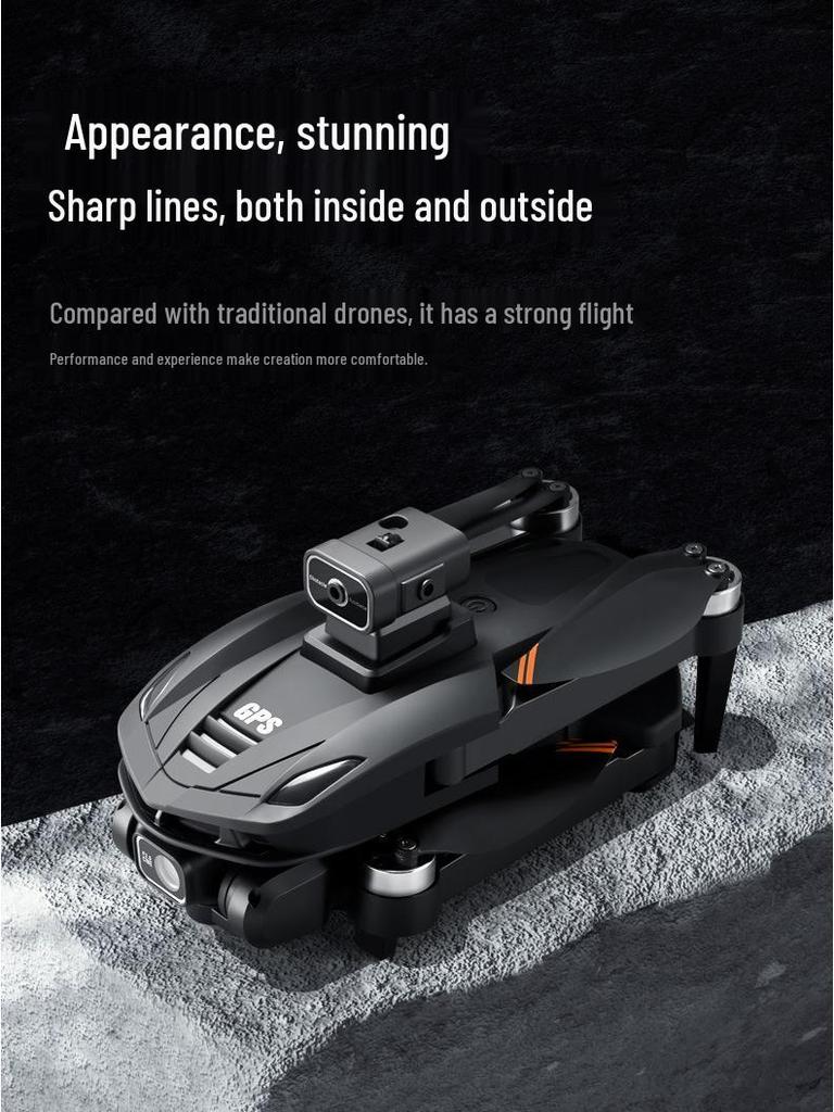 V168 Long-Endurance 8K HD Drone with GPS, One-Key Return, Brushless Motors, Four-Axis Remote Control UAV.