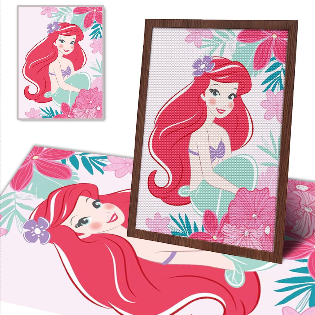 DIY Diamond Painting The Playful Mermaid Princess Cross Stitch Kit Mosaic Art Diamond Painting Full Circle Diamond Home Decoration