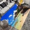 Tropical Beach Seychelles Area Rug, Paradise Coastline Non-Slip Carpet for Bedroom Home Decor