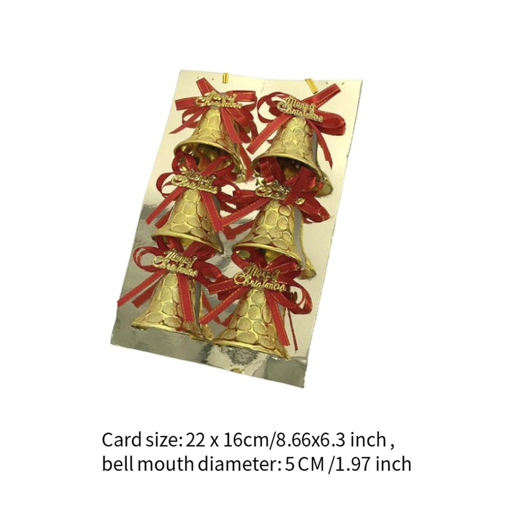 6x Christmas Bell Ornament Christmas Decor Decorative Christmas Tree Hanging Decoration for Window Anniversary Gift Wrapping