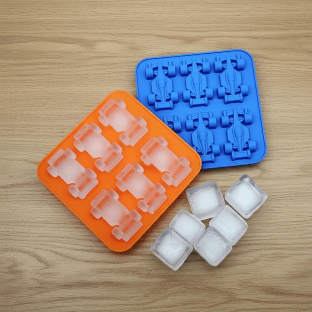 Silicone Formula Racing Car Ice Mold Non-stick Baby Food Mold Racing Car Jelly Mold  Summer