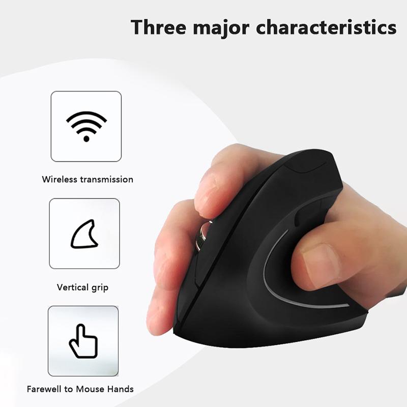 Vertical Mouse Ergonomic 2.4Ghz Wireless Optical Mice 3 Adjustable 6 Buttons For Laptop Pc Computer Desktop