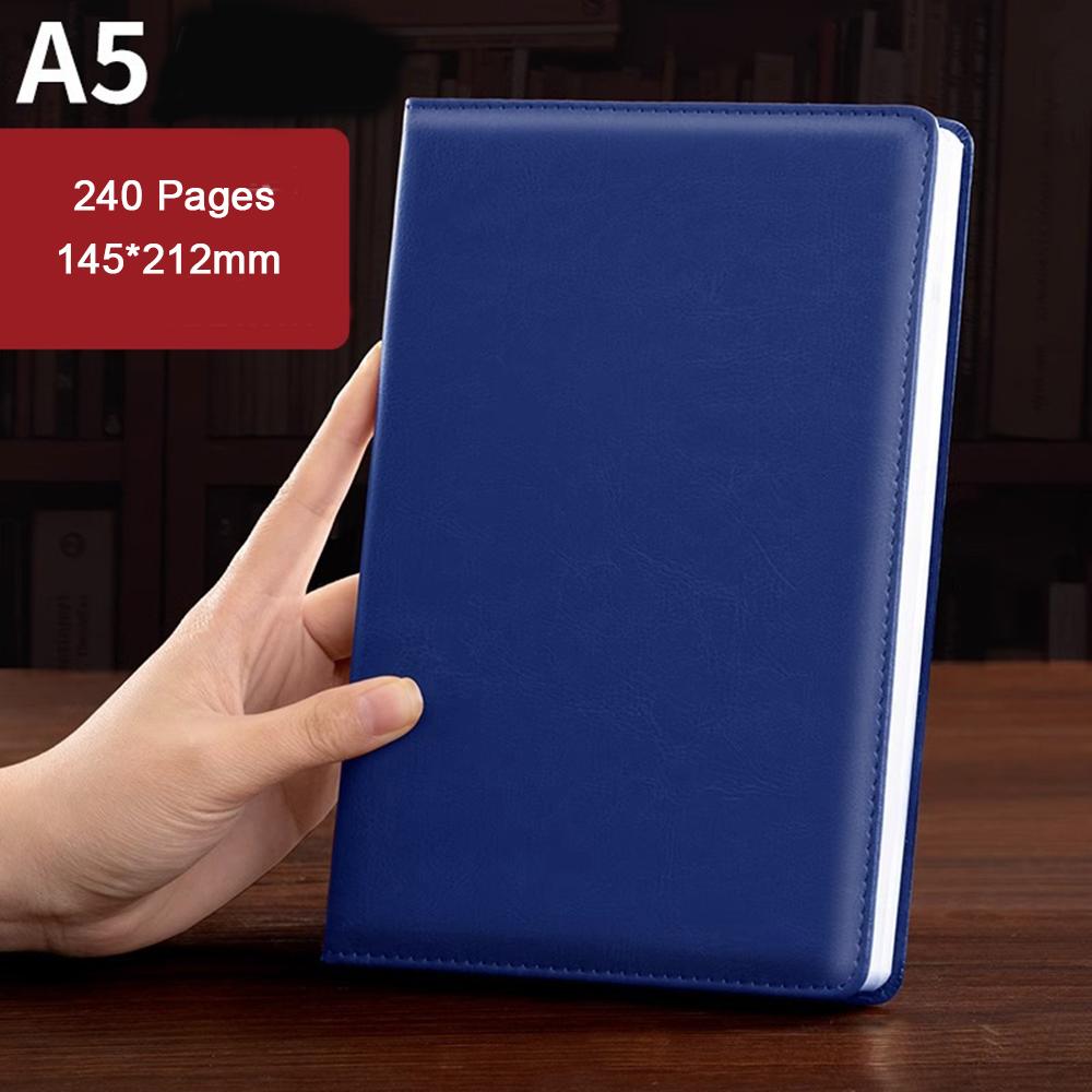 (Логотип можно выгравировать) Деловой блокнот A4/A5/B5 в твердом переплете, студенческий блокнот, предметный блокнот, утолщенный дневник, протоколы совещаний A5 синий